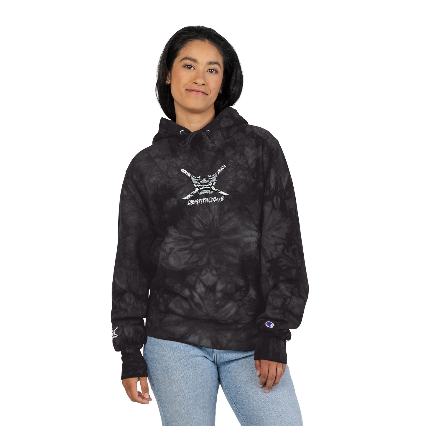 Quantacious Tie-Dye Hoodie by "Champion" (Embroidery)